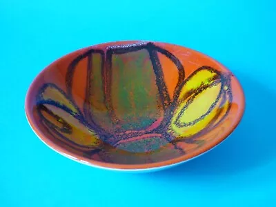 Buy Collectable Poole Pottery Delphis Orange Lava Flame Flambe Trinket Dish Plate • 26.89£