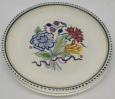 Buy Poole Pottery Hand Painted Art Deco Style Plates Set Of 3 Collectible Vintage • 52.99£