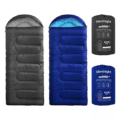 Buy Silentnight Sleeping Bag Adult Camping Outdoor 3 Season Blanket Single Supersoft • 21.99£