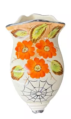 Buy Vintage Arthur Wood Corner Wall Hanging Pocket Vase ,flowers & Spiders Web • 12.95£