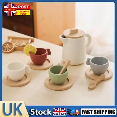 Buy 9pcs/10pcs Pretend Play Tea Set Role Play Wooden Tea Set For Kids (9pcs) UK • 12.64£