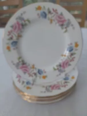 Buy English Bone China - 6 Floral Gold Rimmed Tea Plates • 15£