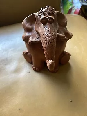 Buy Bins Hand Made Studio Pottery Elephant Trinket Box Clay • 9.99£