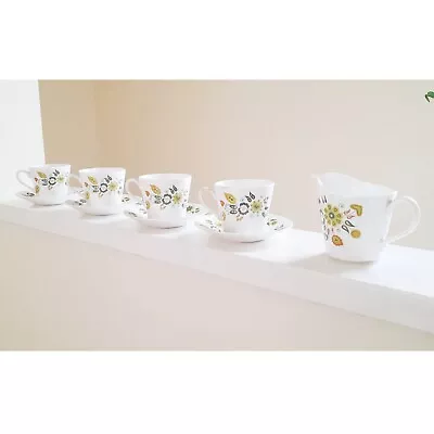 Buy 60s Floral Bone China Tea Set Queen Anne Parisienne 4 Cups Saucers Milk Jug • 28£