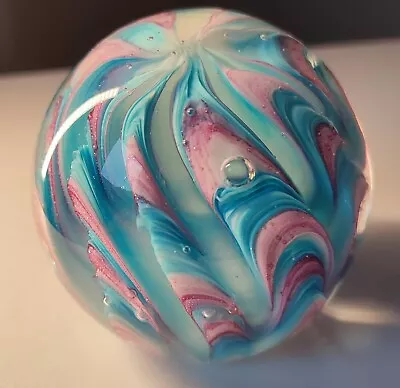 Buy Glass Paper Weight Pink And Blue Swirls  • 9.99£