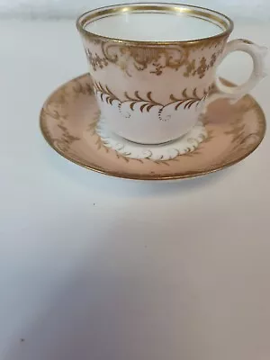 Buy Aynsley Light Pink And Gold Scroll Cup And Saucer • 9.99£