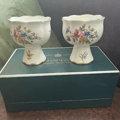 Buy Minton Bone China - Marlow - 2 X Boxed Goblet Candle Holders / Vase 8cm Tall • 14.99£