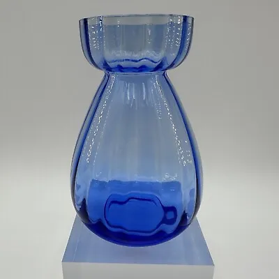Buy Cobalt Blue Art Glass Single Lined Hyacinth / Bulb Vase 6”H • 13.02£