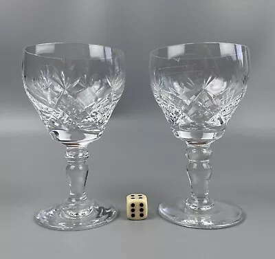 Buy Cut Crystal Glass Wine/Water Goblets X 2. Royal Brierley  Elizabeth . 170ml 12cm • 24.99£