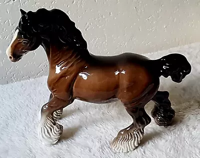 Buy Beswick Cantering Shire Horse Brown Gloss Vintage Model No.975 Exc Condition • 24.99£