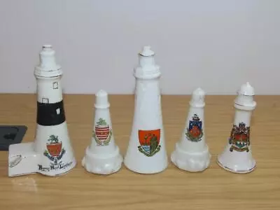 Buy BC716: Small Collection Of Crested Ware Lighthouse's X 5 - Beachy Head & Others • 15£