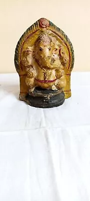 Buy Antique VTG Ganapati Ganesha Old Pottery Terracotta Mud Figure Idol Statue F72 • 76.45£