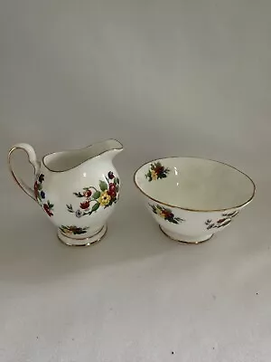 Buy Vintage Tuscan English Fine Bone China Sugar Bowl & Creamer Flowers Made In Eng • 38.68£