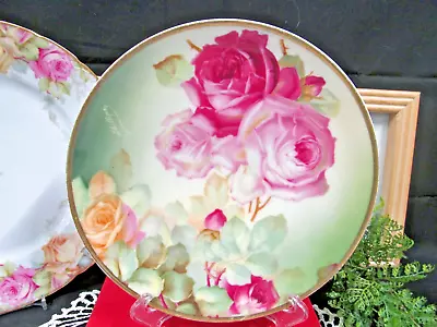 Buy Thomas Germany Plate Painted Roses Artist Signed Cabinet Plate 1930s • 22.33£