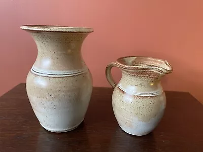 Buy Two Lovley  Pottery / Ceramic Items From Tintagel Cornwall , Vase & Jug • 10£