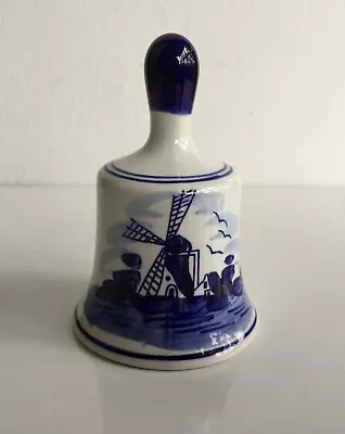 Buy Vintage Signed Bell Ornament Delftware Holland Windmills Blue White 829 • 2.99£