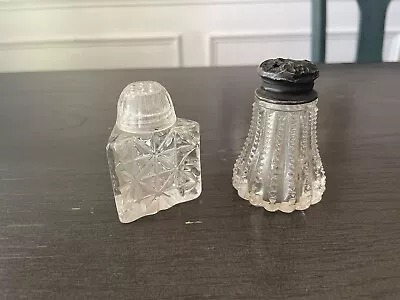 Buy Vintage Cut Glass Crystal Salt & Pepper Shakers Used UNIQUE • 25.15£