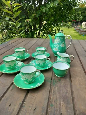 Buy Noritake Stunning Leaf Green Coffee Set & Pot  • 39£