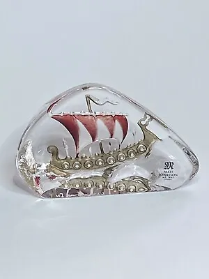 Buy Viking Ship Glass Sculpture By Mats Jonasson (Sweden) • 120£