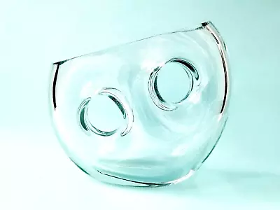 Buy Vintage Finnish Tapio Wirkkala  Pierced Clear Thick Glass Vase C5399 1980s • 99.99£