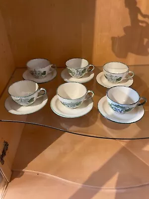Buy Poole Hand Painted Pottery Vineyard Grapes - 6 X Cups And Saucers • 19.99£