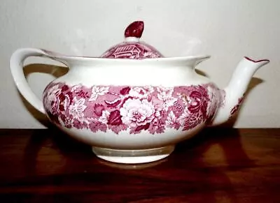 Buy Enoch Woods English Scenery Woods Ware Antique Red Floral Teapot • 25.16£