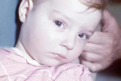 Buy 1940s Red Border Kodachrome Slide Sad Toddler Baby Girl • 20.49£