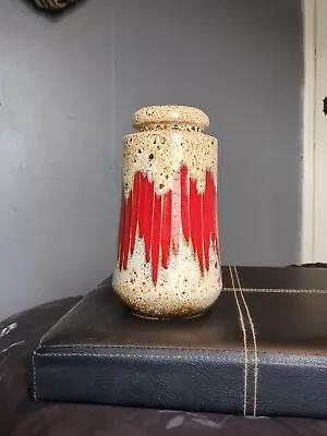 Buy Vintage Scheurich Keramik Vase 549 21 West German Pottery Red Stripe Fat Lava • 50£