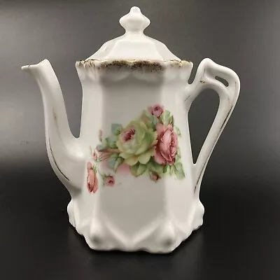 Buy Antique German Teapot Pink & Green Roses Green Made In Germany Mark *See Photos* • 29.82£