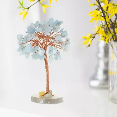 Buy  Crystal Tree Ornaments Chakra Of Life Stone Base Amethyst Desktop Weave • 10.28£