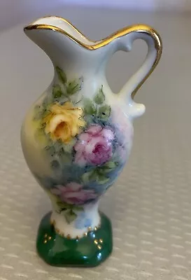 Buy Limoges France Miniature Pitcher Urn Roses Floral Vase Gold Trim Hand Painted 3” • 37.23£