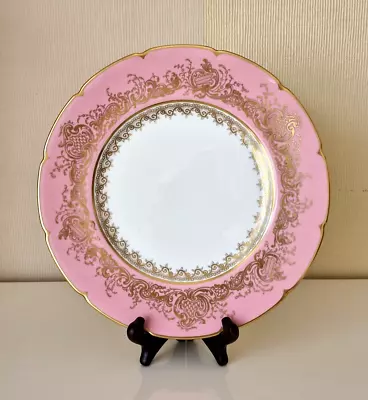 Buy Coalport Pink/Gold Victoria Regina Bone China Plate With Gilt - 10.75' Diameter • 7.99£