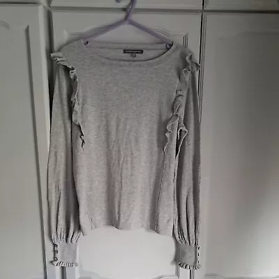 Buy Laura Ashley Grey Pullover With Frilled Cuffs • 6£