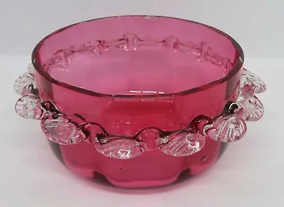 Buy Cranberry Pink Glass Vintage Victorian Antique Small Bowl • 45£