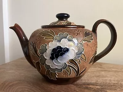 Buy Antique Victorian Doulton Lambeth Stoneware Pottery Teapot • 59£