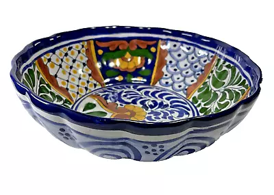 Buy Mexican Pottery Hand Painted Floral Serving Bowl 10” Talavera For Tierra Fina • 32.61£