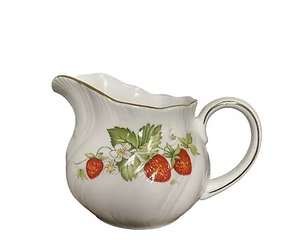 Buy Queen’s Fine Bone China Virginia Strawberry Gold Gilt Rim Creamer Milk Pitcher • 23.30£