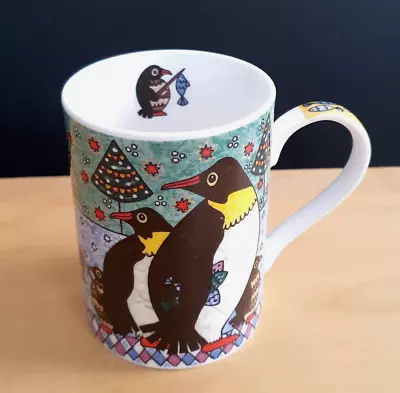 Buy Fishing Penguins Cup By Helen Rhodes Queens Pottery England • 8£