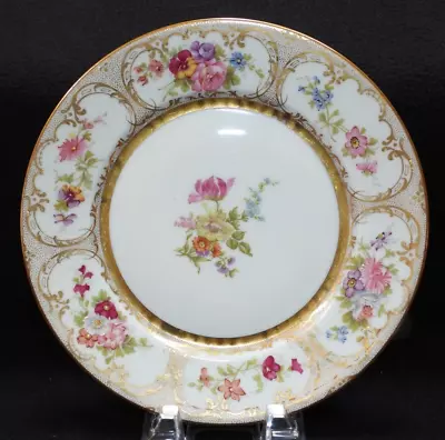 Buy Antique W M Guerin & Co France Limoges Salad Plate 8.5” Floral Gold Accent • 41.97£