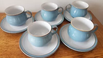 Buy 5x Denby Colonial Blue Cups And Saucers.  • 12.99£