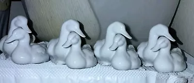 Buy Vintage Herend Hungry Porcelain All White Pair Of Ducks 2.5 Inches Figurines • 149.06£