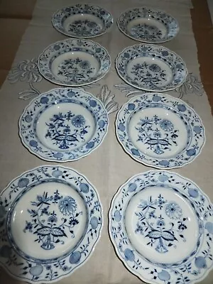 Buy Meissen Crossed Swords Mark Blue Onion Soup Bowls 9.5  Porcelain Germany NEW • 55.43£