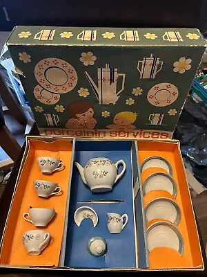 Buy Vintage Children's Porcelain Tea Set Cups Saucers Teapot Sugar Bowl Jug Boxed • 18.99£