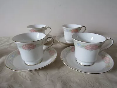 Buy Aynsley Bone China Peony Design Tea Set 4 Cups & Saucers • 14.99£