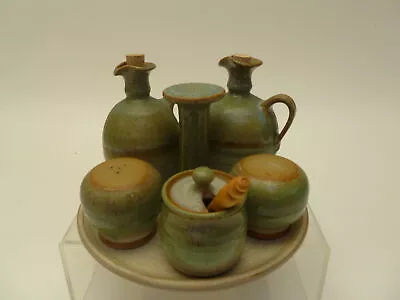 Buy Condiment Set By Canterbury Pottery On A Matching Tray Making Six Pieces • 19.99£