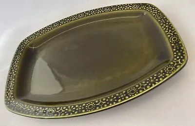 Buy Vintage Ceramic Serving Platter Connemara Celtic Earthenware Olive Green • 14£