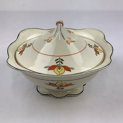 Buy Woods Ivory Ware Serving Bowl Tureen Footed Lidded Floral Cream Decorative 1930s • 14.95£