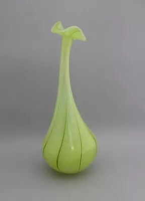 Buy Fabulous Bulbous Stemmed Will Shakspeare British Art Glass Vase, Green, 30.5cm • 99£