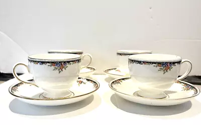 Buy Wedgwood Osborne Footed Tea Cup & Saucer R4699 Bone China - England Set Of 4 EUC • 37.28£