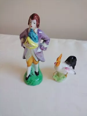 Buy Porcelain Figures, Gentleman And A Cockerel • 7£